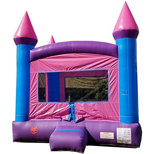 Crossover Pink Castle Inflatable Bounce House - 13 x 12 x 14.5 Foot - Big Inflatable Bouncer House Castle Unit for Kids - Outdoor Party Bounce House with Blower, Stakes, & Storage Bag